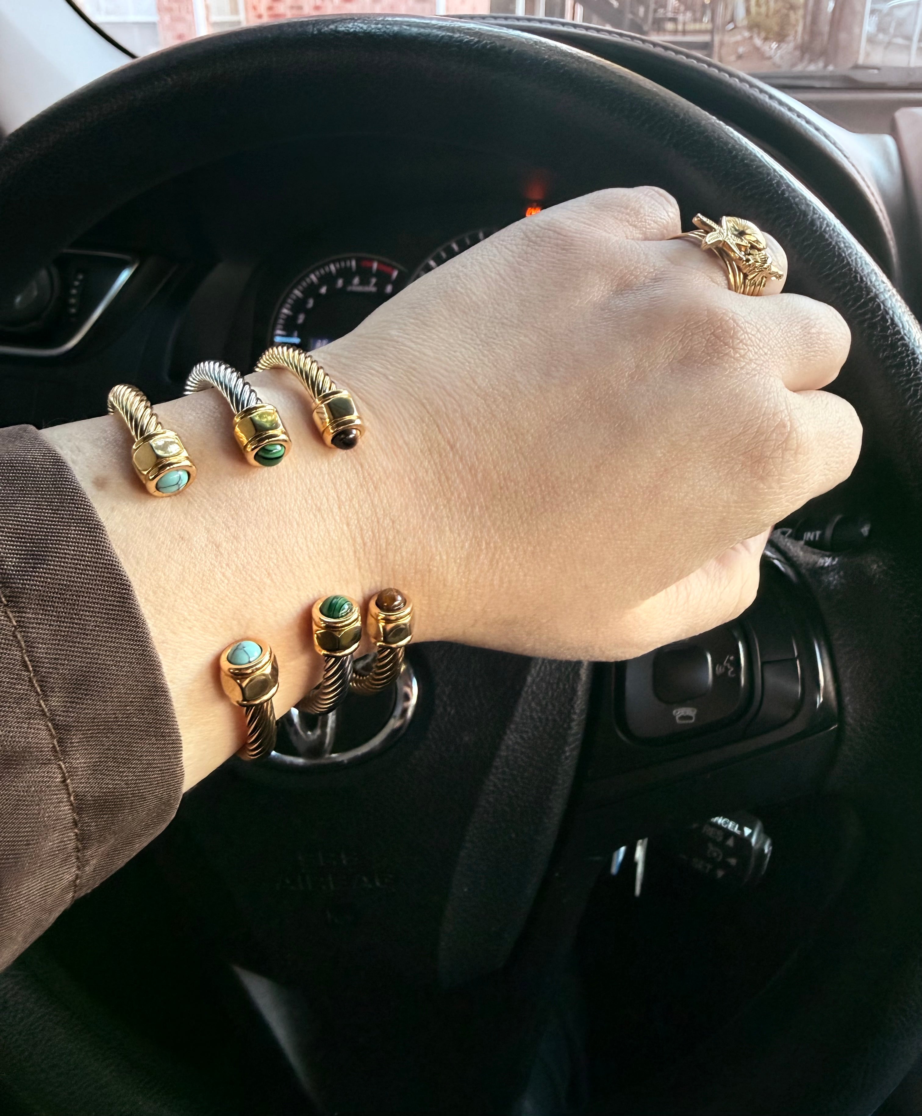 Bangle Gil - Green- two tones